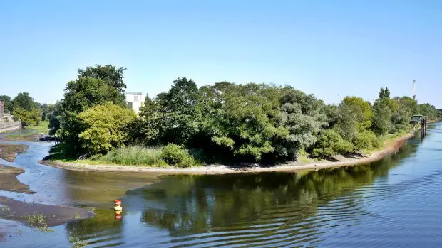 Stepenitz und Karthane in Wittenberge bei Niedrigwasser