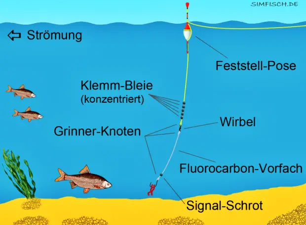 Posenmontage für Fluss