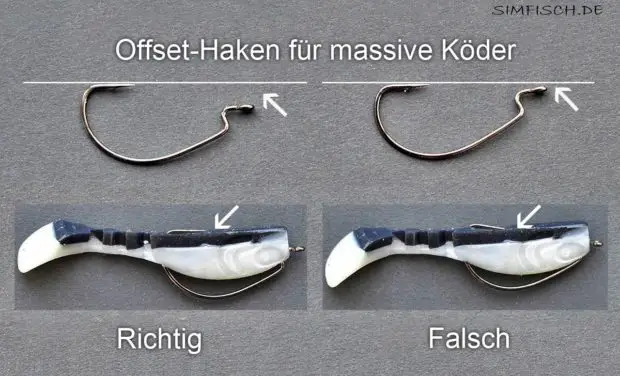 Offset Haken für massive Köder