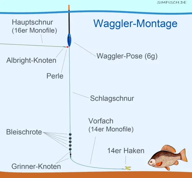 Karausche angeln mit Waggler-Montage