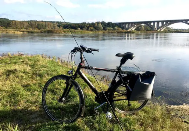 Angeln mit Fahrrad